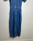Free People 100% Cotton Marla Straight Leg Short Sleeve Denim Jumpsuit