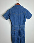 Free People 100% Cotton Marla Straight Leg Short Sleeve Denim Jumpsuit