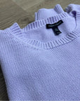 Eileen Fisher 100% Organic Cotton Lilac Purple Knit Textured Pullover Sweater