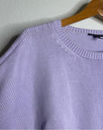 Eileen Fisher 100% Organic Cotton Lilac Purple Knit Textured Pullover Sweater