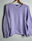 Eileen Fisher 100% Organic Cotton Lilac Purple Knit Textured Pullover Sweater