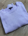 Eileen Fisher 100% Organic Cotton Lilac Purple Knit Textured Pullover Sweater