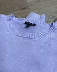 Eileen Fisher 100% Organic Cotton Lilac Purple Knit Textured Pullover Sweater