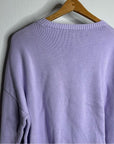 Eileen Fisher 100% Organic Cotton Lilac Purple Knit Textured Pullover Sweater