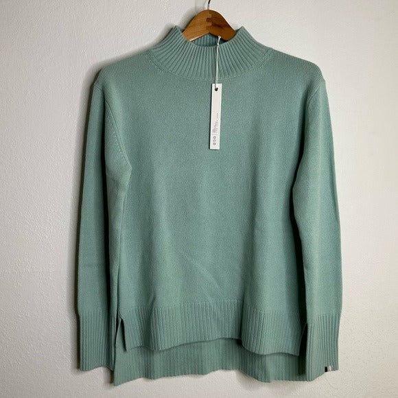 One Grey Day One Grey Day 100% Cashmere Teal Blue Turtleneck Tunic Sweater - Cashmere