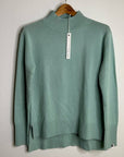 One Grey Day 100% Cashmere Teal Blue Turtleneck Tunic Sweater