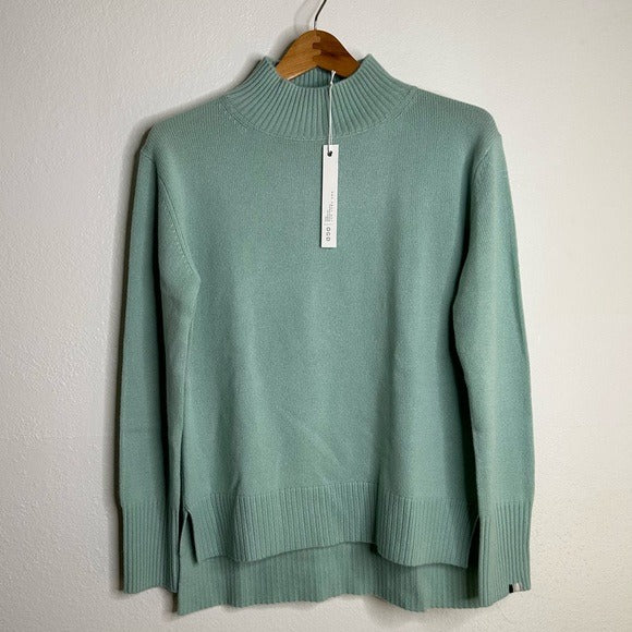 One Grey Day One Grey Day 100% Cashmere Teal Blue Turtleneck Tunic Sweater - Cashmere