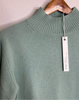 One Grey Day 100% Cashmere Teal Blue Turtleneck Tunic Sweater
