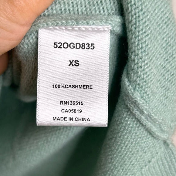 One Grey Day 100% Cashmere Teal Blue Turtleneck Tunic Sweater