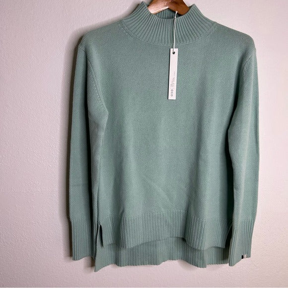 One Grey Day One Grey Day 100% Cashmere Teal Blue Turtleneck Tunic Sweater - Cashmere