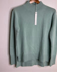 One Grey Day 100% Cashmere Teal Blue Turtleneck Tunic Sweater