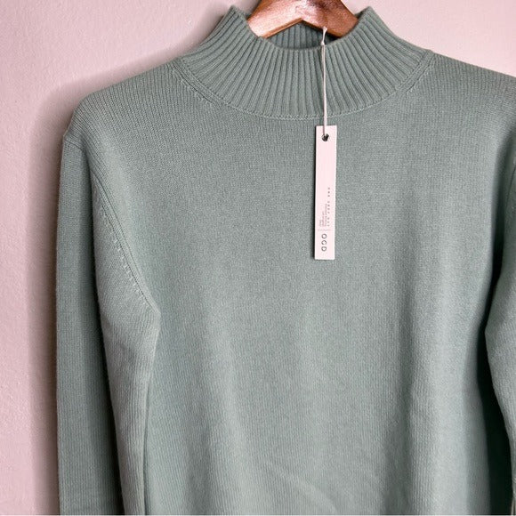 One Grey Day One Grey Day 100% Cashmere Teal Blue Turtleneck Tunic Sweater - Cashmere