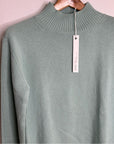 One Grey Day 100% Cashmere Teal Blue Turtleneck Tunic Sweater