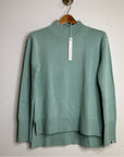 One Grey Day 100% Cashmere Teal Blue Turtleneck Tunic Sweater