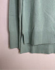 One Grey Day 100% Cashmere Teal Blue Turtleneck Tunic Sweater