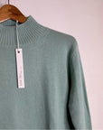 One Grey Day 100% Cashmere Teal Blue Turtleneck Tunic Sweater