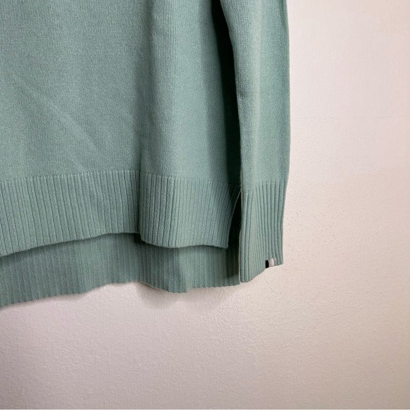 One Grey Day 100% Cashmere Teal Blue Turtleneck Tunic Sweater