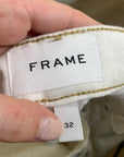 FRAME Denim 100% Organic Cotton Cream Ecru High Rise Cutoff Short