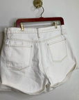 FRAME Denim 100% Organic Cotton Cream Ecru High Rise Cutoff Short