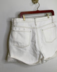 FRAME Denim 100% Organic Cotton Cream Ecru High Rise Cutoff Short