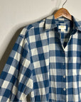 Anthropologie Maeve 100% Cotton Blue White Checkered Button Down Top