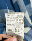Anthropologie Maeve 100% Cotton Blue White Checkered Button Down Top