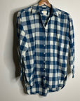 Anthropologie Maeve 100% Cotton Blue White Checkered Button Down Top