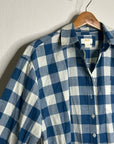 Anthropologie Maeve 100% Cotton Blue White Checkered Button Down Top
