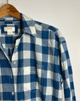 Anthropologie Maeve 100% Cotton Blue White Checkered Button Down Top
