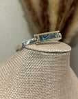 925 Sterling Silver Abalone Shell Hinged Bangle Bracelet