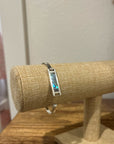 925 Sterling Silver Abalone Shell Hinged Bangle Bracelet