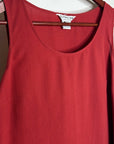 Citron Santa Monica 100% Silk Red Textured Boxy Fit Scoop Neck Tank Top