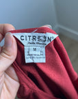 Citron Santa Monica 100% Silk Red Textured Boxy Fit Scoop Neck Tank Top