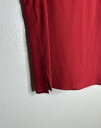 Citron Santa Monica 100% Silk Red Textured Boxy Fit Scoop Neck Tank Top
