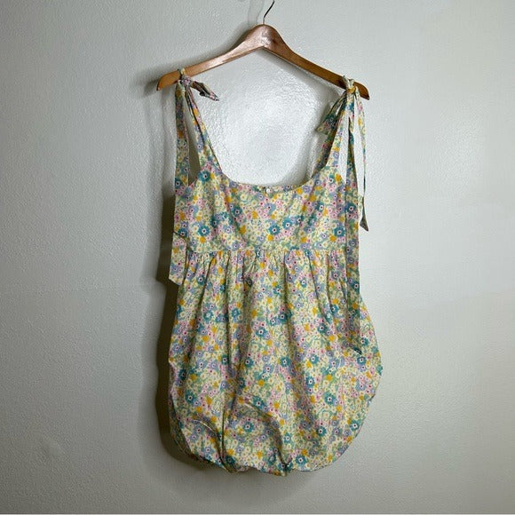 Lovers + Friends 100% Cotton Floral Pastel Bubble Hem Mini Dress