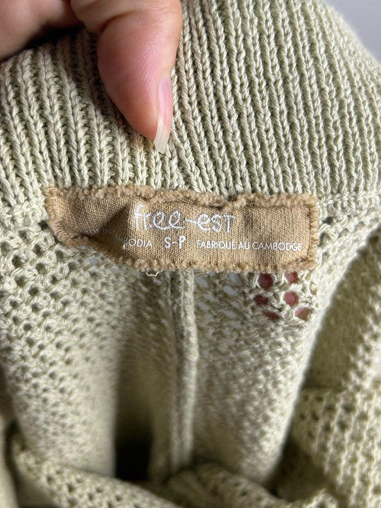 Free People 'Fre-est' 100% Cotton Knit Crochet Balloon Leg Neutral Pant