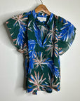 Trovata Birds of Paradis Cotton Ramie Short Sleeve Lightweight Blouse Top