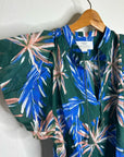 Trovata Birds of Paradis Cotton Ramie Short Sleeve Lightweight Blouse Top