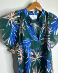 Trovata Birds of Paradis Cotton Ramie Short Sleeve Lightweight Blouse Top