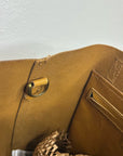 Madewell 100% Leather Tan Transport Tote Bag Front Pocket