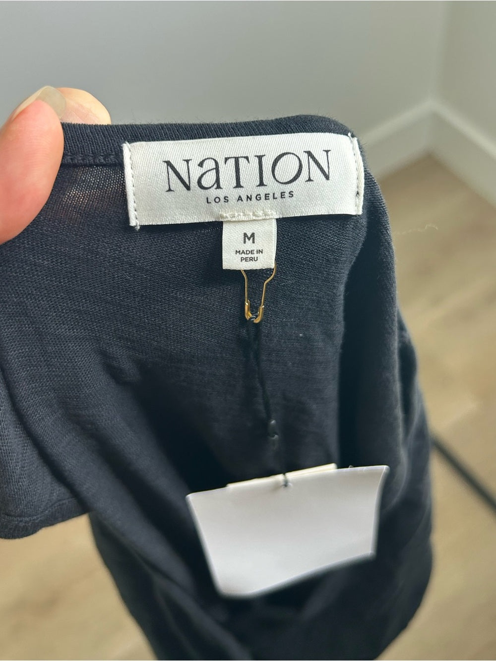 Nation LA 100% Cotton Black Gold Button V - Neck Button Down Mini Dress