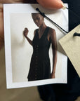Nation LA 100% Cotton Black Gold Button V - Neck Button Down Mini Dress