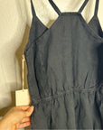 MATE The Label 100% Linen Button Down Tank Jumpsuit in Black