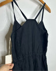 MATE The Label 100% Linen Button Down Tank Jumpsuit in Black