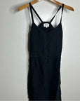 MATE The Label 100% Linen Button Down Tank Jumpsuit in Black