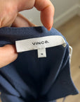 VINCE 100% Silk Peacock Blue Sleeveless Lightweight Tie Front Blouse