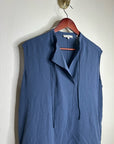 VINCE 100% Silk Peacock Blue Sleeveless Lightweight Tie Front Blouse