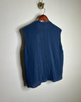 VINCE 100% Silk Peacock Blue Sleeveless Lightweight Tie Front Blouse