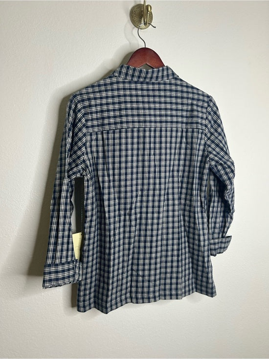 Trovata 100% Cotton India Navy Flannel Button Down Collared Shirt Jacket