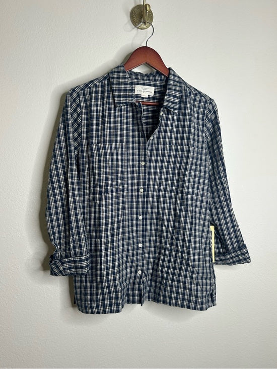 Trovata 100% Cotton India Navy Flannel Button Down Collared Shirt Jacket